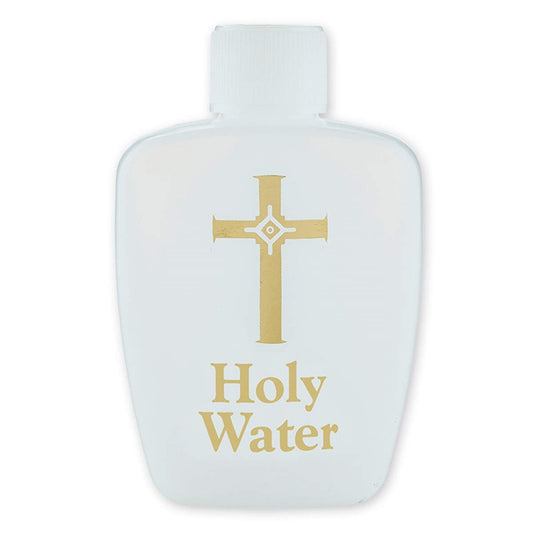 Gold Stamped 2 oz Holy Water Bottle