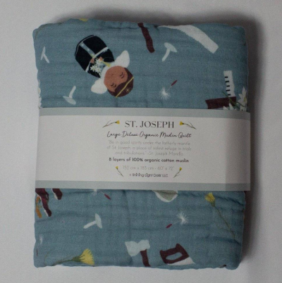 St Joseph Large Organic Baby Quilt