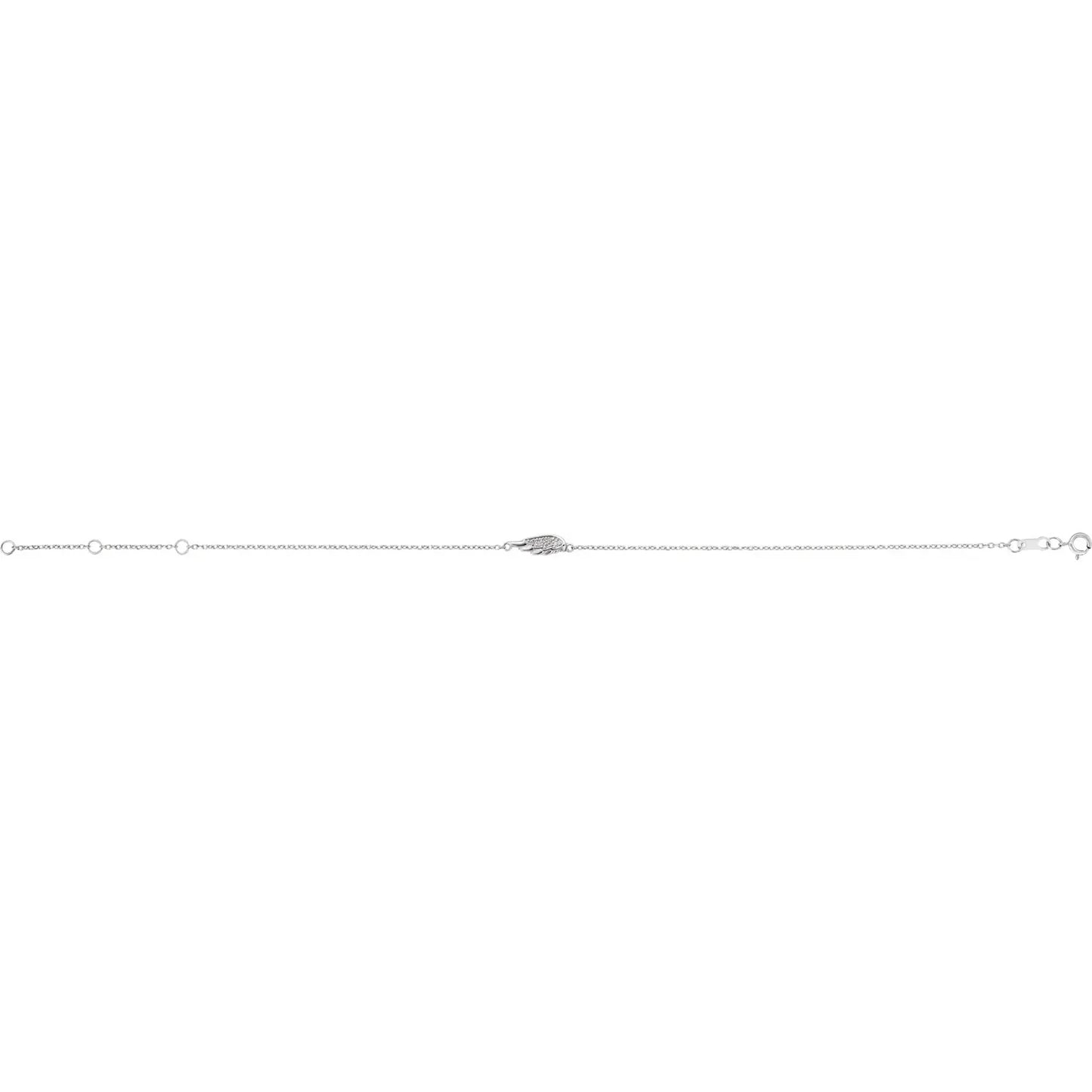 Sterling Silver .015 CTW Diamond Angel Wing Bracelet