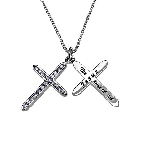 "Armor Of God" Twin Cross Necklace
