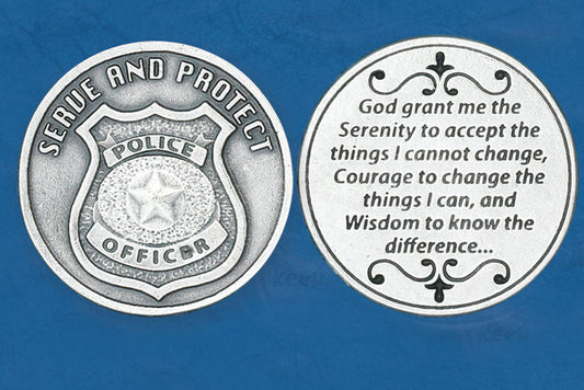 Police Officer/ Serenit Prayer Pocket Token