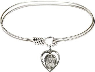 Scapular Heart Bangle Bracelet