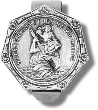 St. Christopher Pewter Visor Clip