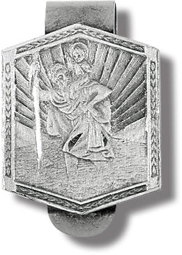 St. Christopher Pewter Visor Clip