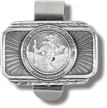 St. Christopher Pewter Visor Clip