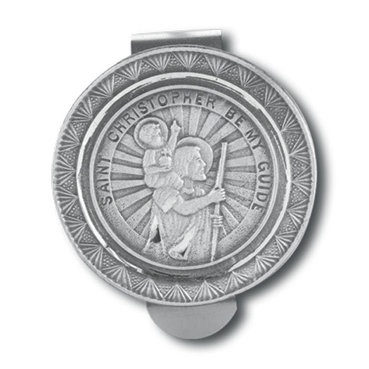 St. Christopher Pewter Visor Clip