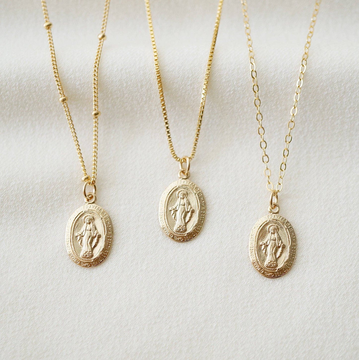 Blessed Mother Mary 14K Gold fill Necklace