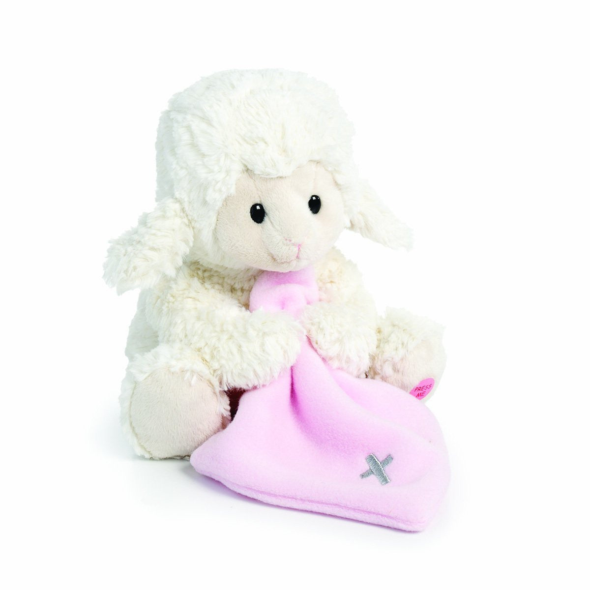 Jesus Loves Me Musical Plush Lamb with Blanket Pink St. George