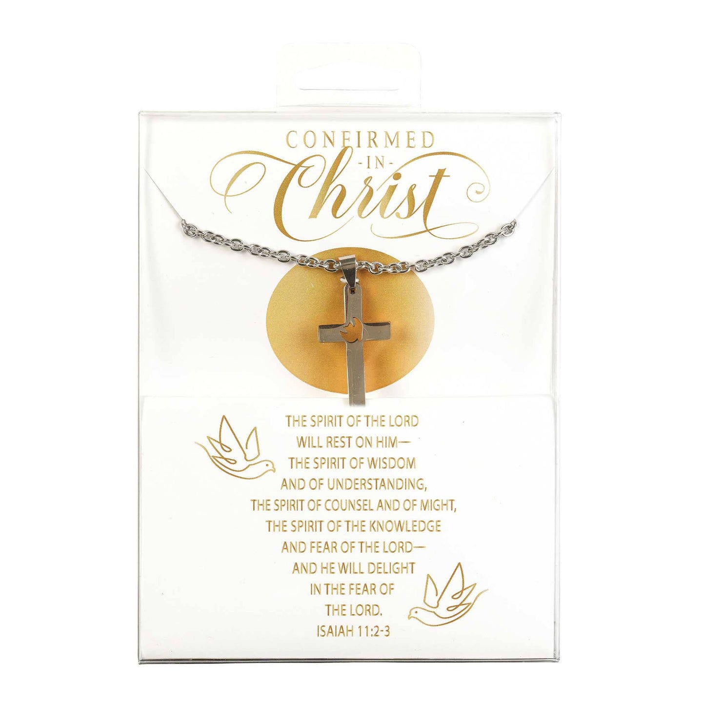 CONFIRMATION CROSS/DOVE STAINLESS STEEL