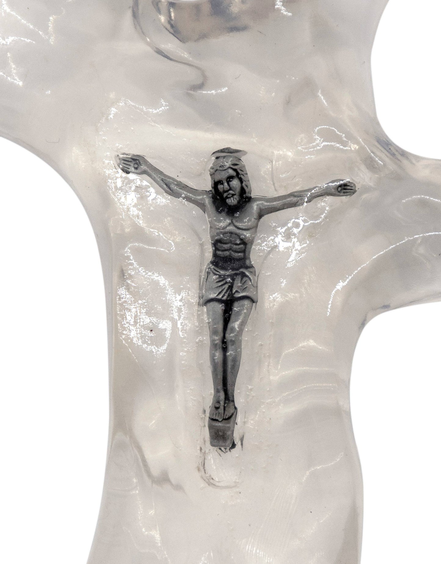 Clear Clinging Cross with Crucifix