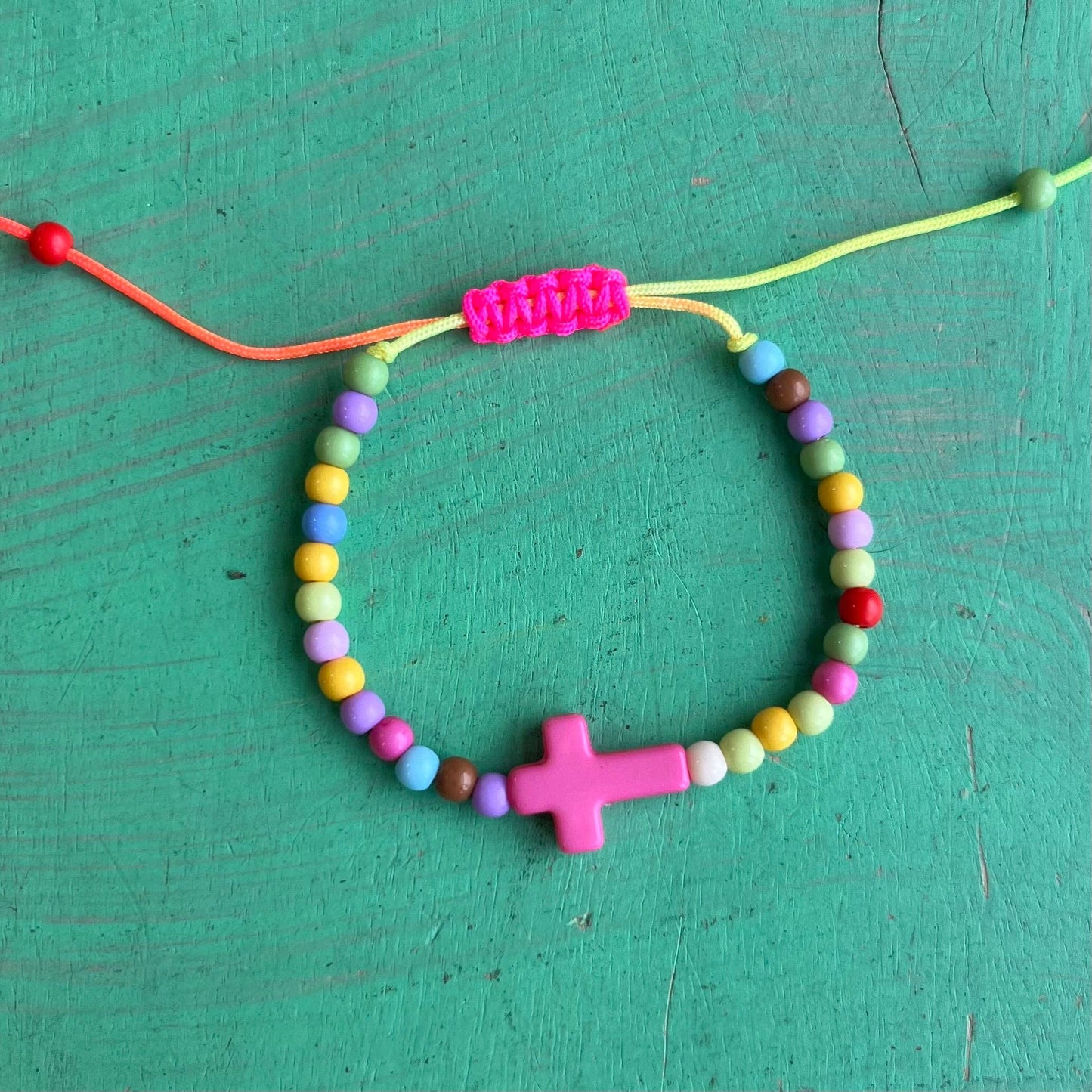 Girl's Colorful Side Cross Bracelets