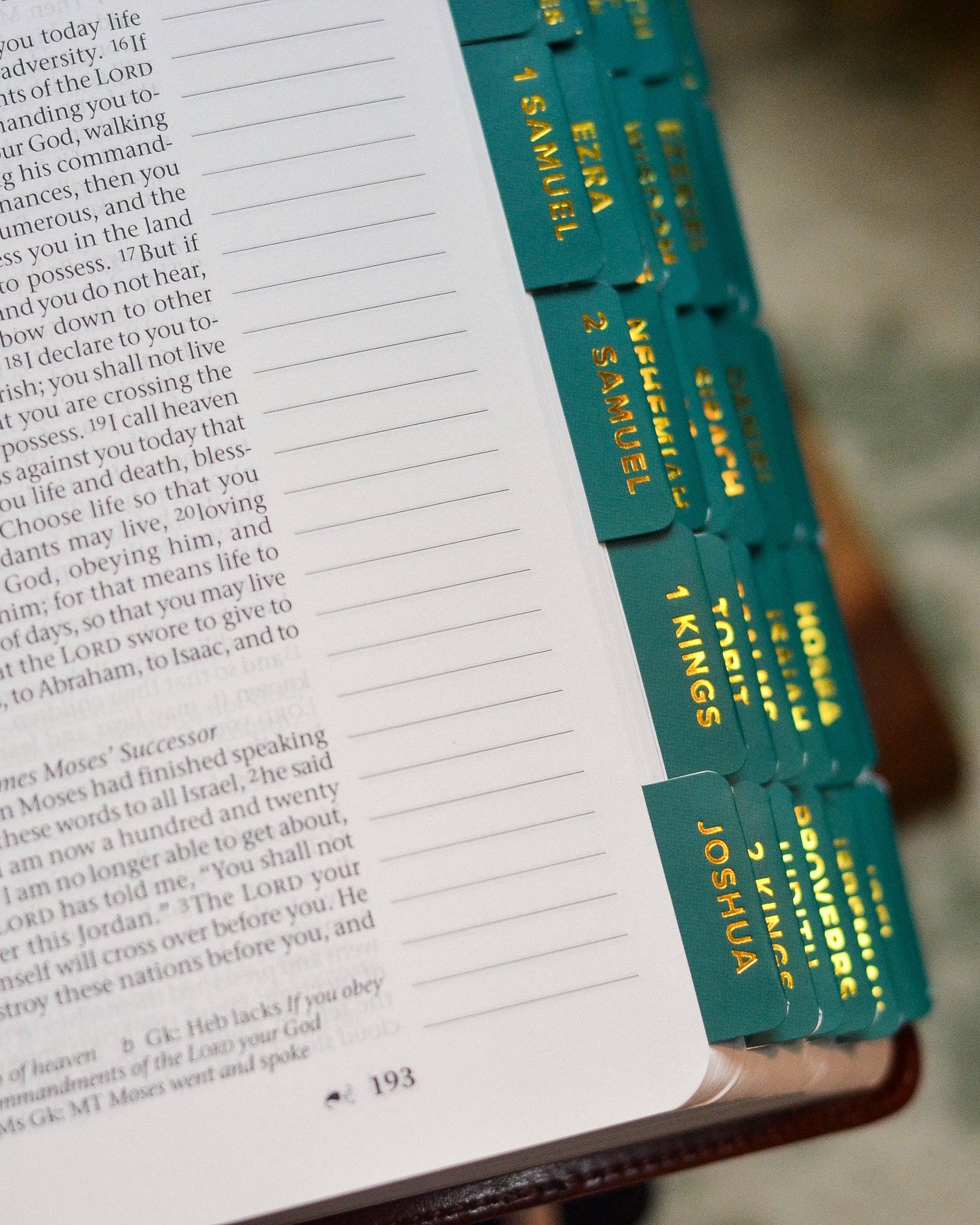 Emerald and Gold Catholic Bible Tabs