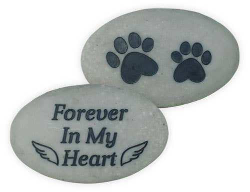 Forever In My Heart Paw Print Stone