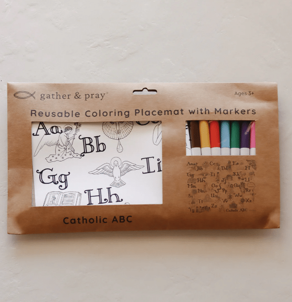 Catholic ABC Reusable Coloring Placemat