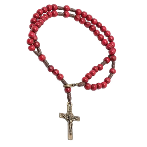 Red Camp Rosary Bracelet