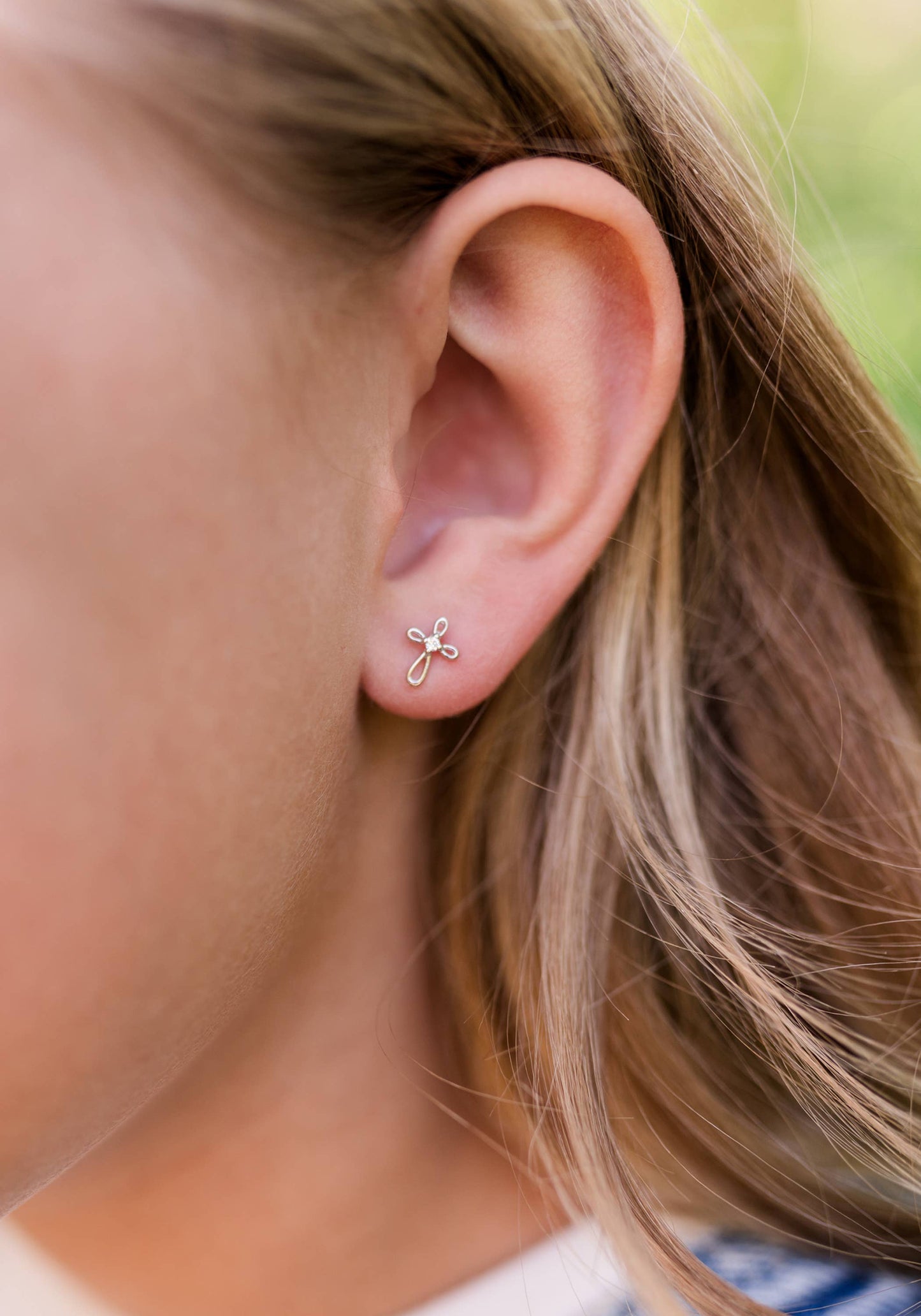 Sterling Silver Screw-Back Cross Earrings