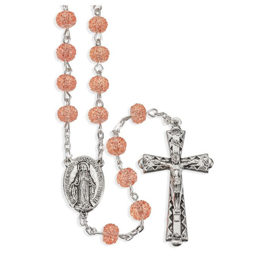 Pink Textured Rosary