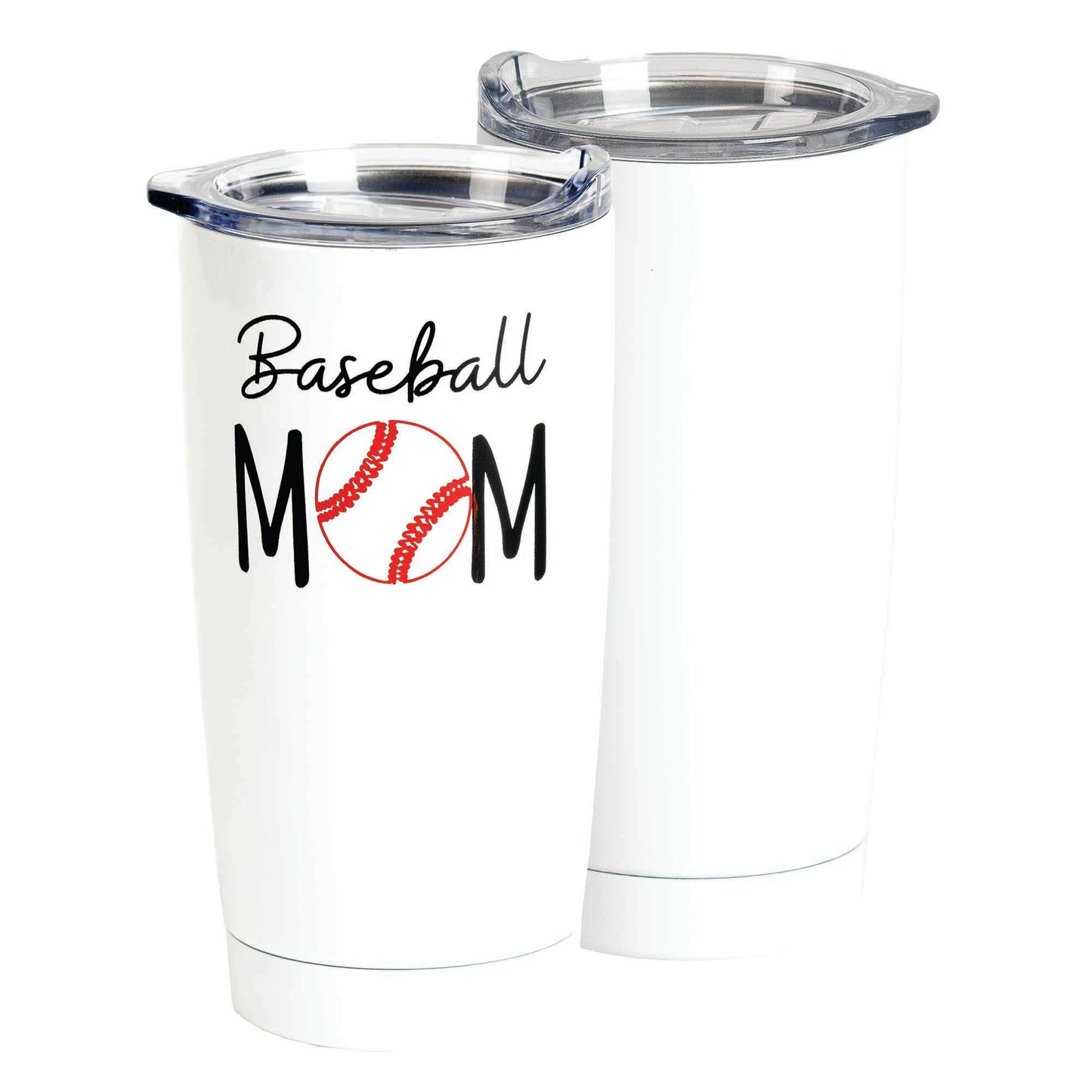 Baseball Mom Stainless Steel Tumbler White 20 oz