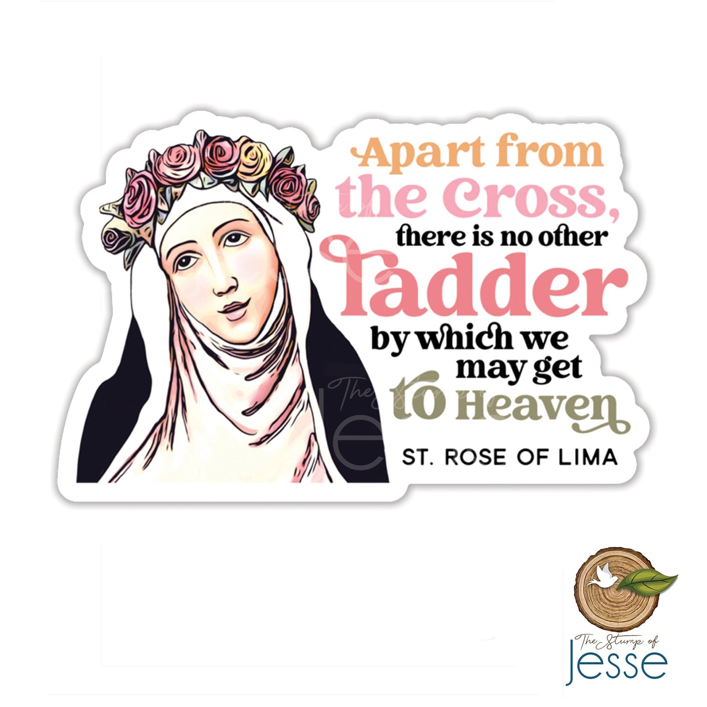 St. Rose of Lima Waterproof Catholic Sticker