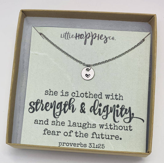 Strength & Dignity Heart Necklace