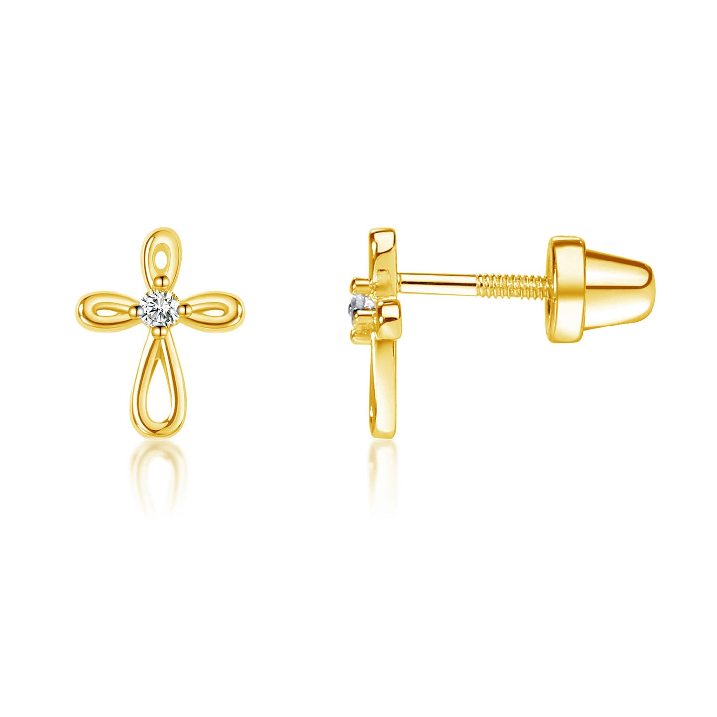 14K Gold-Plated Cross Earrings