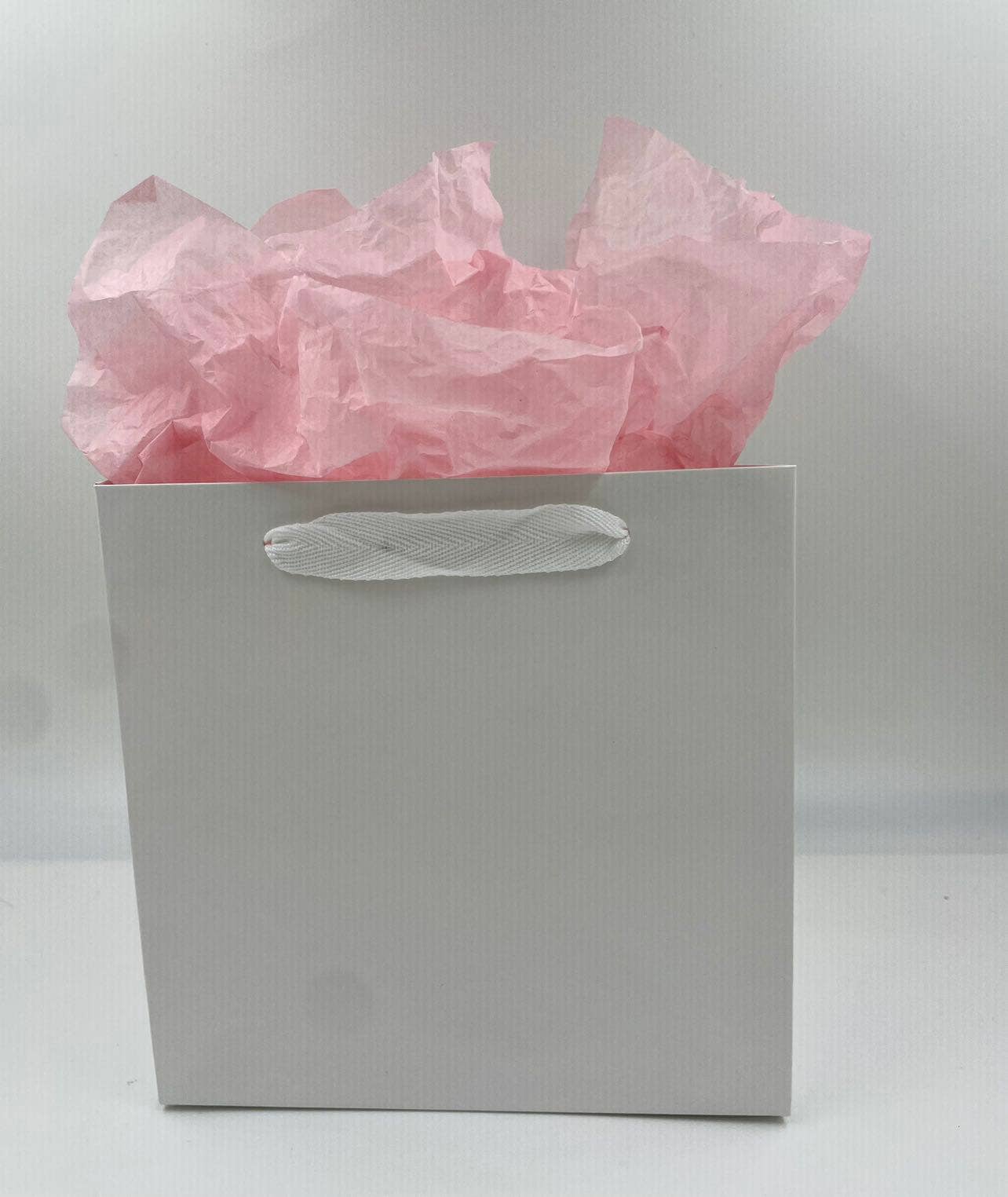 10pcs, Square white gift bag with free tissue , four sizes