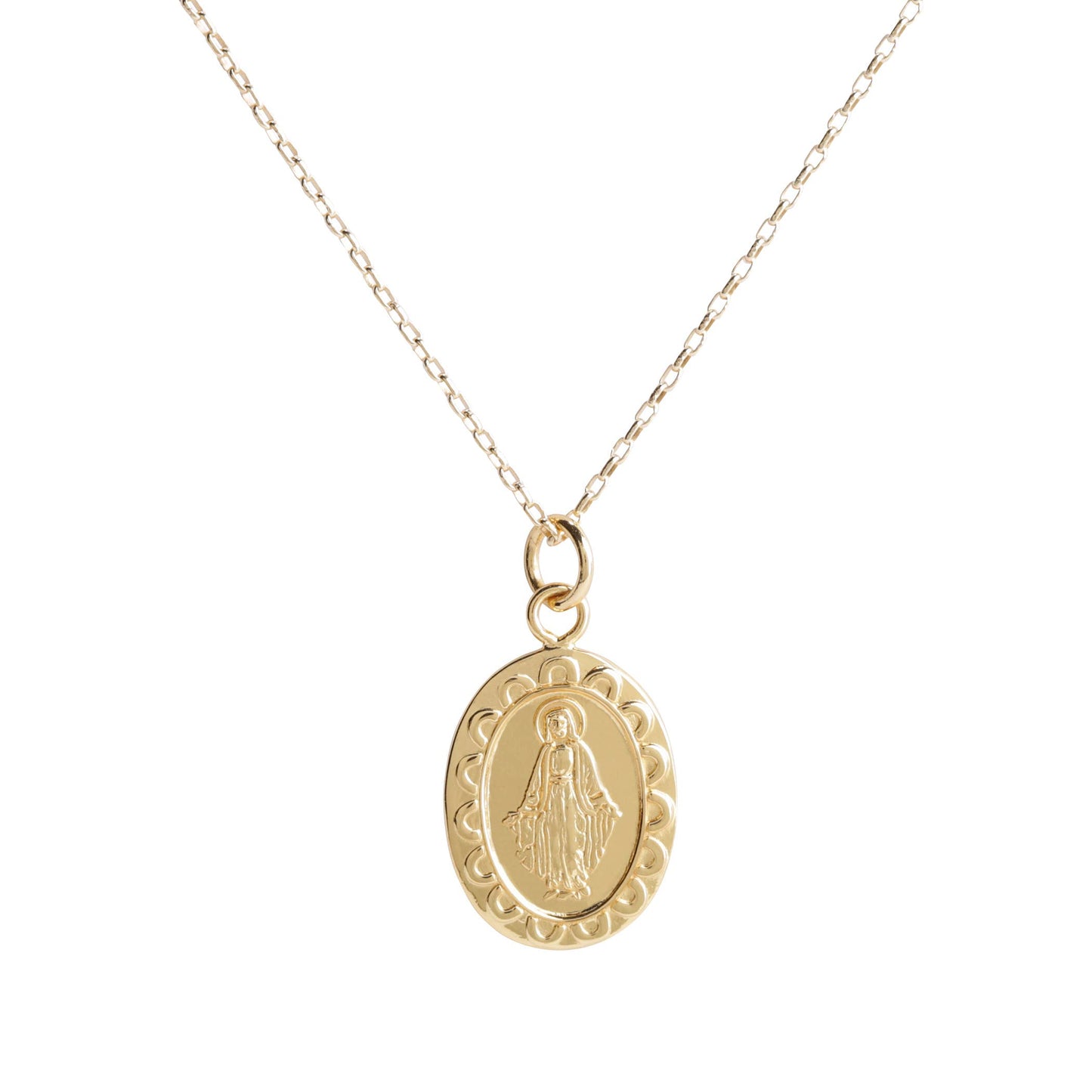 Girls Gold Plated Miraculous Medal Necklace