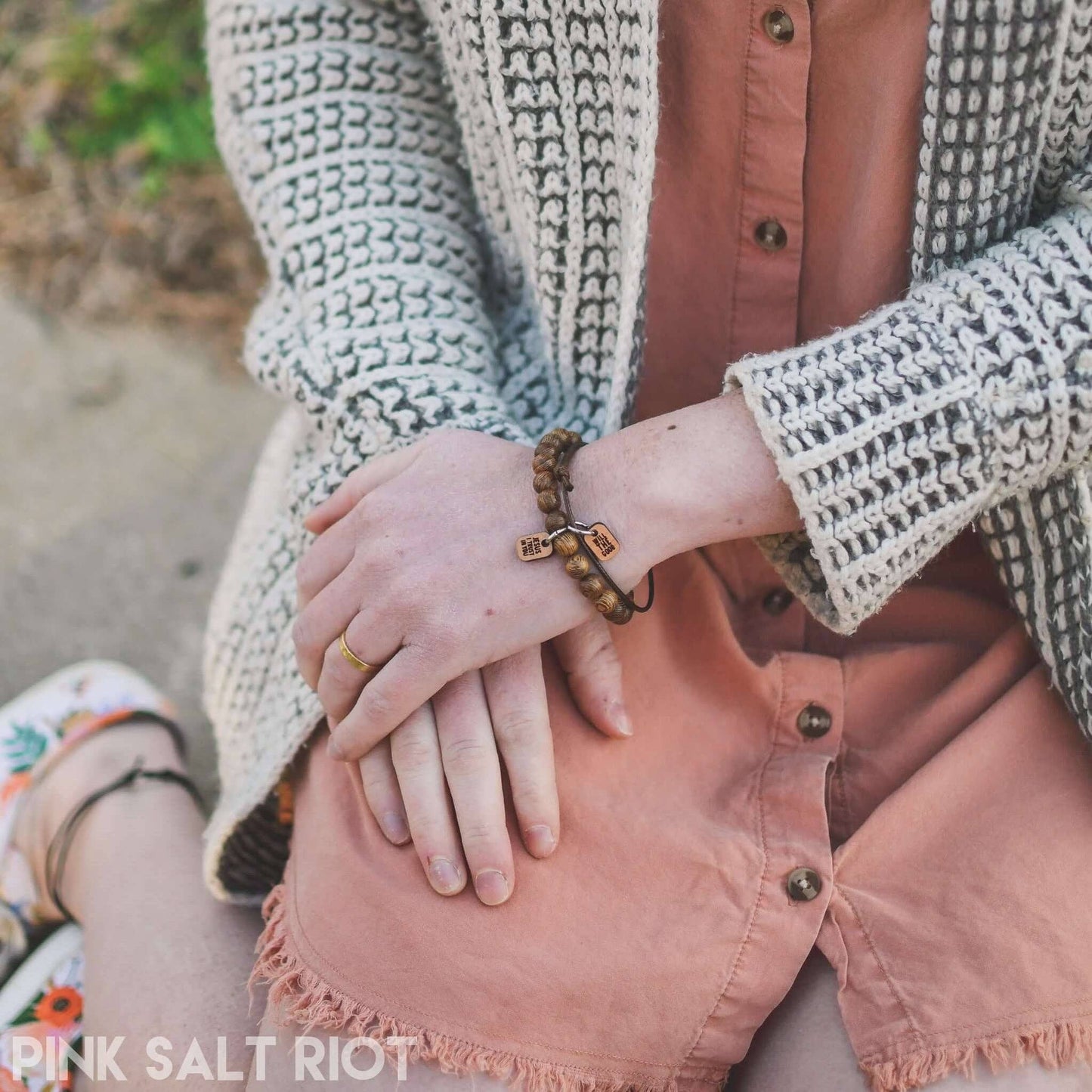 Wooden Unisex Messages Bracelet