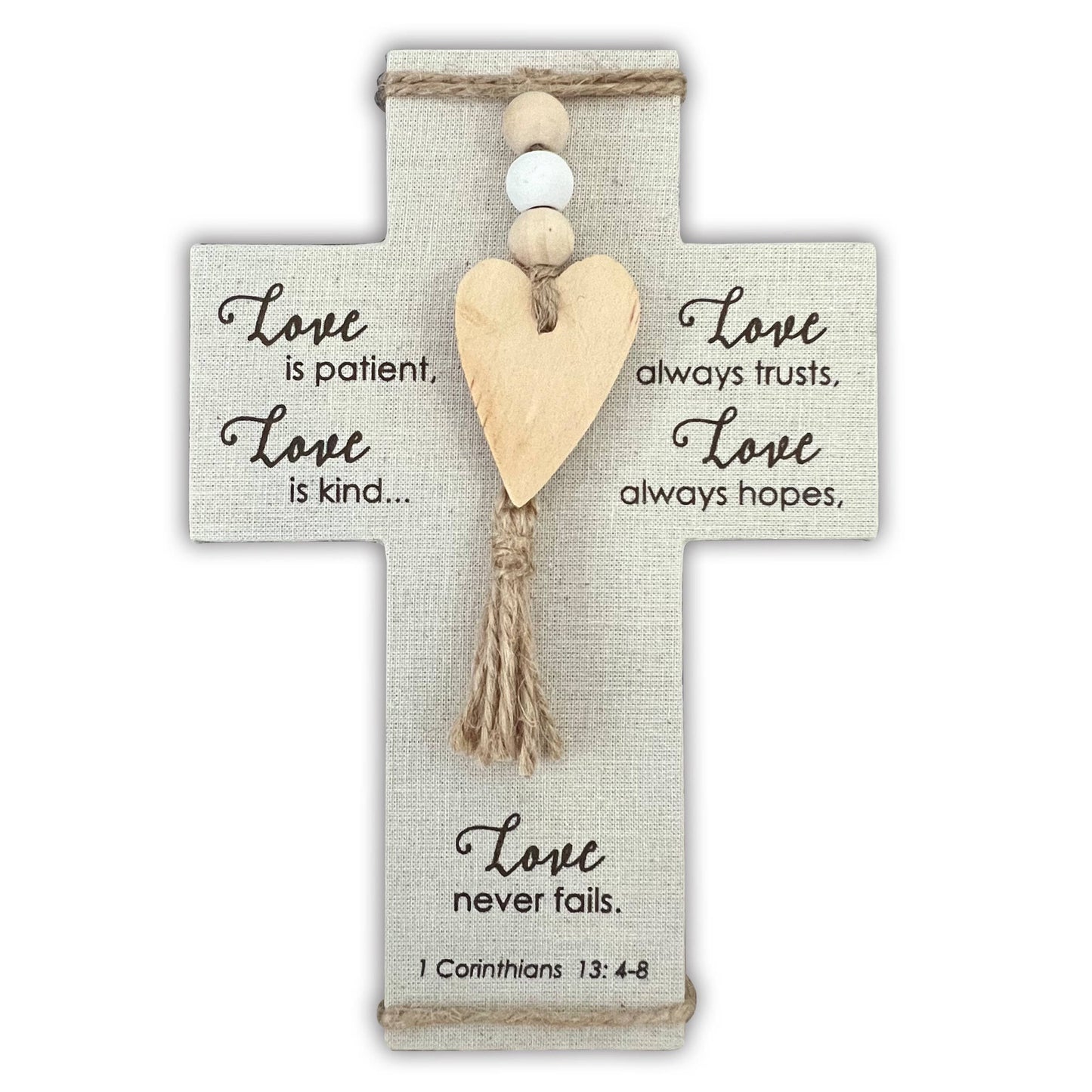 Love Is Patient Fabric Cross