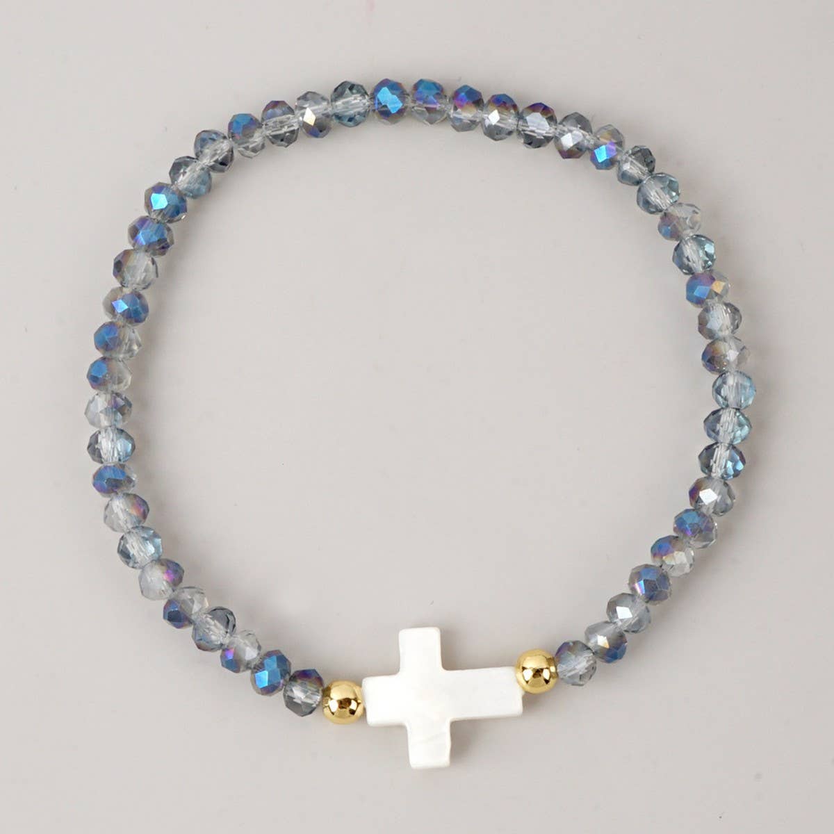Colored Bead Cross Bracelet