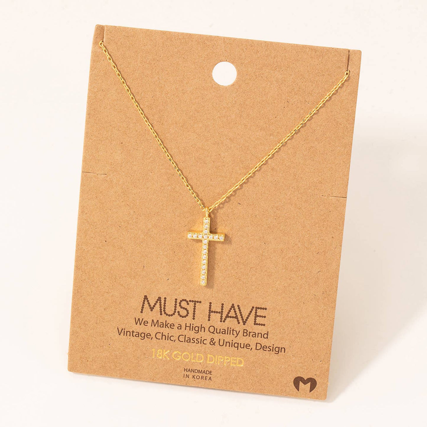 Pave Cross Pendant Necklace