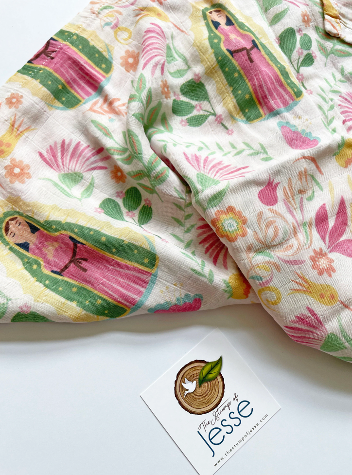 Our Lady of Guadalupe Muslin Deluxe Swaddle