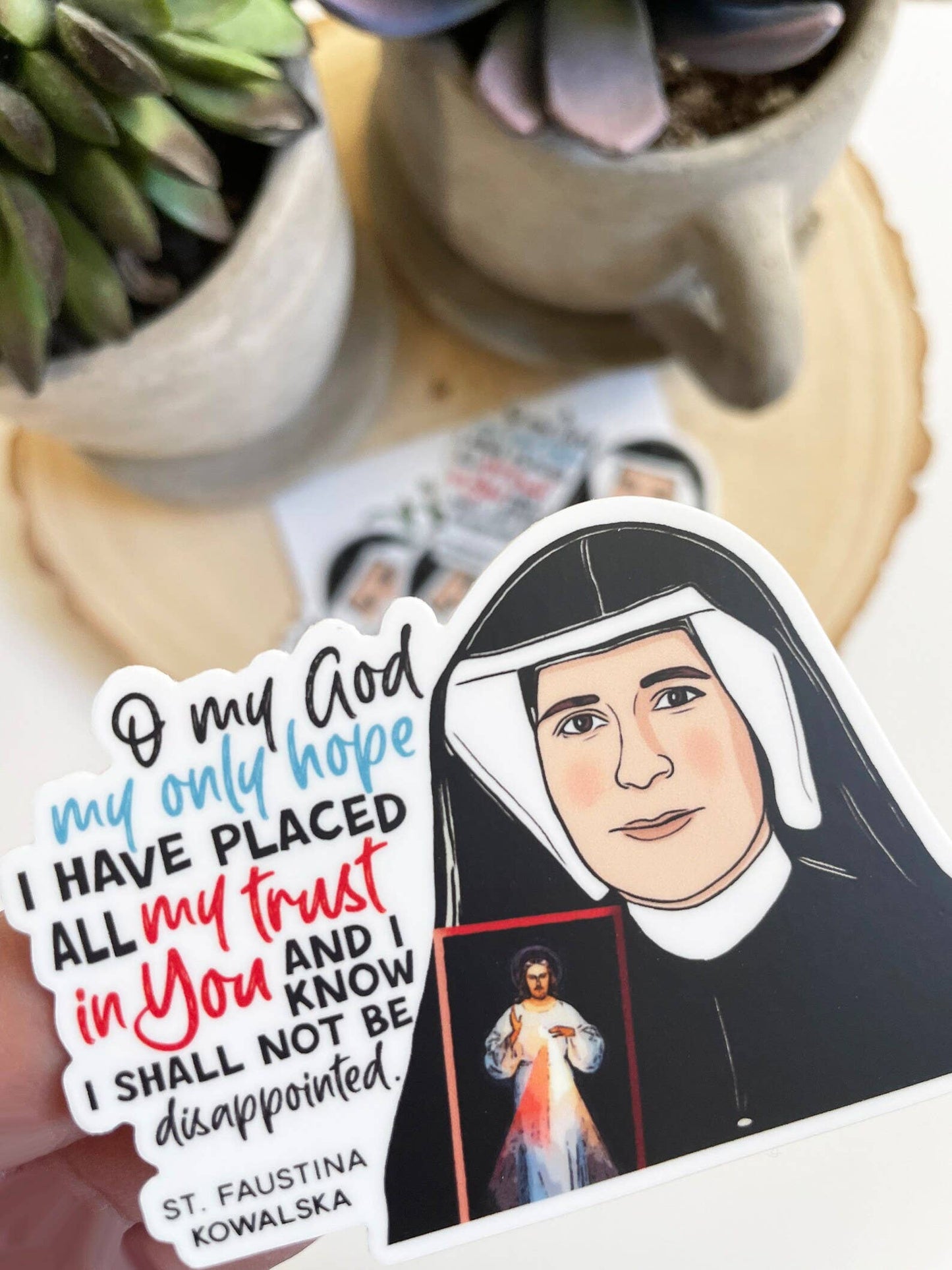 St. Faustina Kowalska Divine Mercy Catholic Sticker