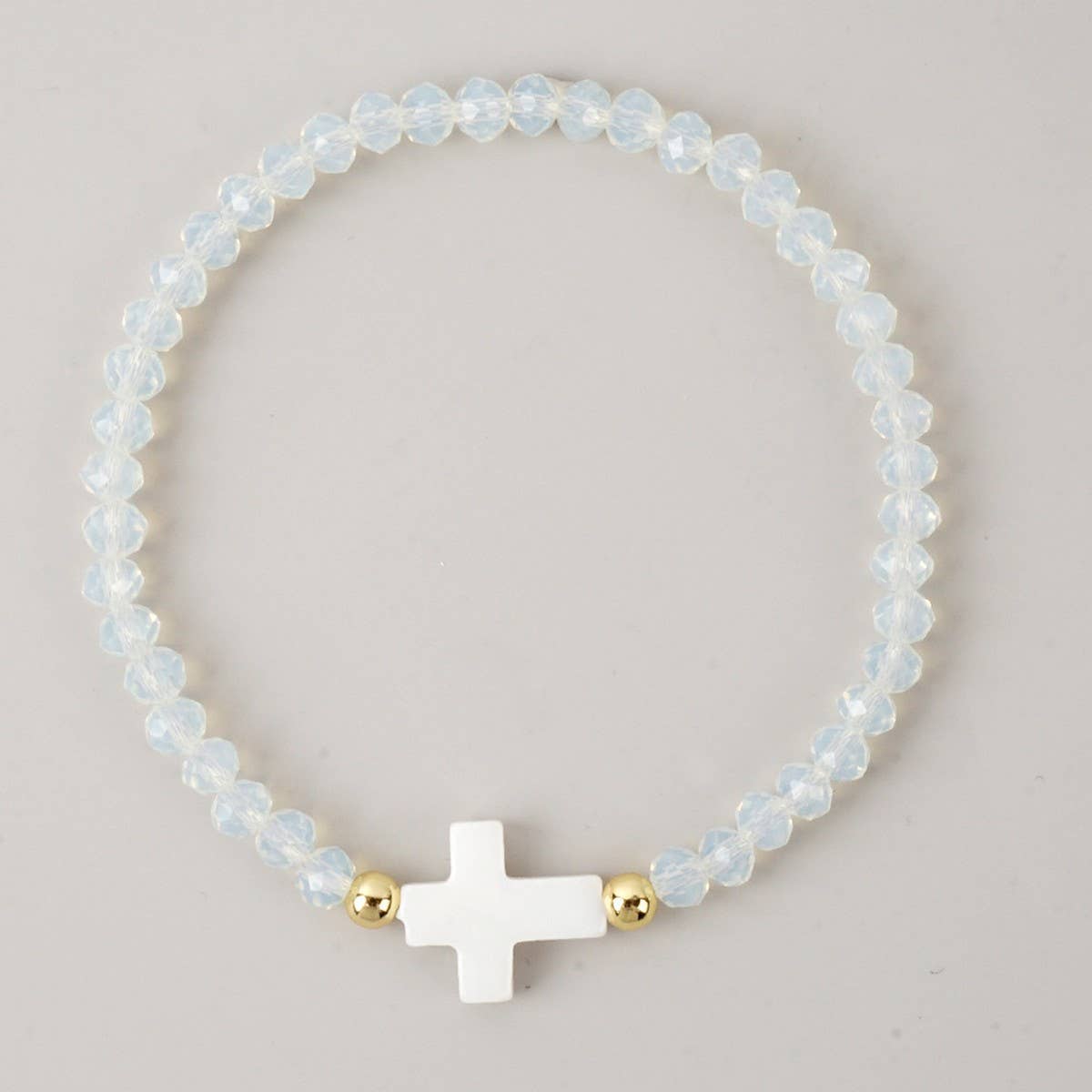 Colored Bead Cross Bracelet