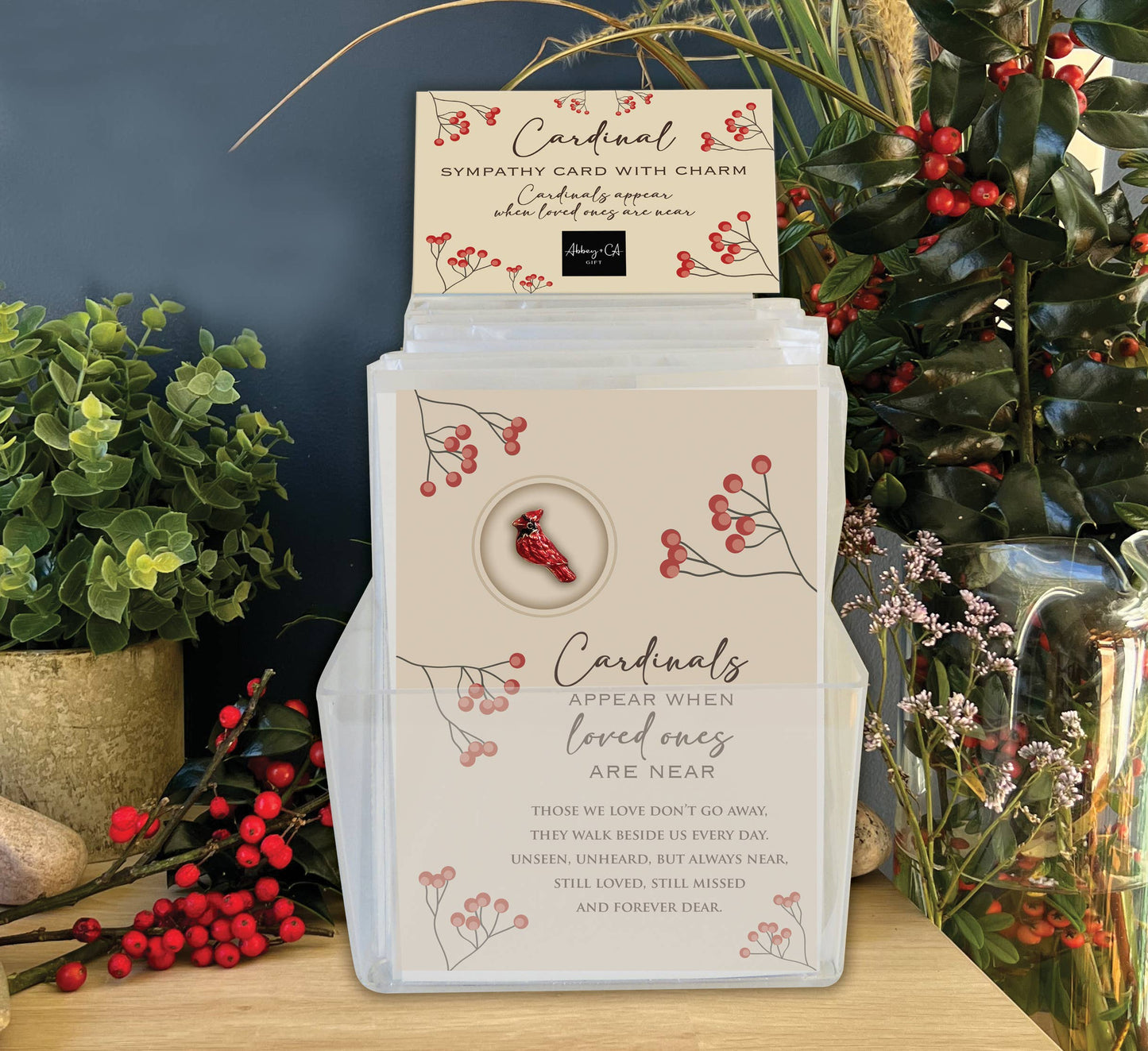 Cardinal Charm Sympathy Card Display
