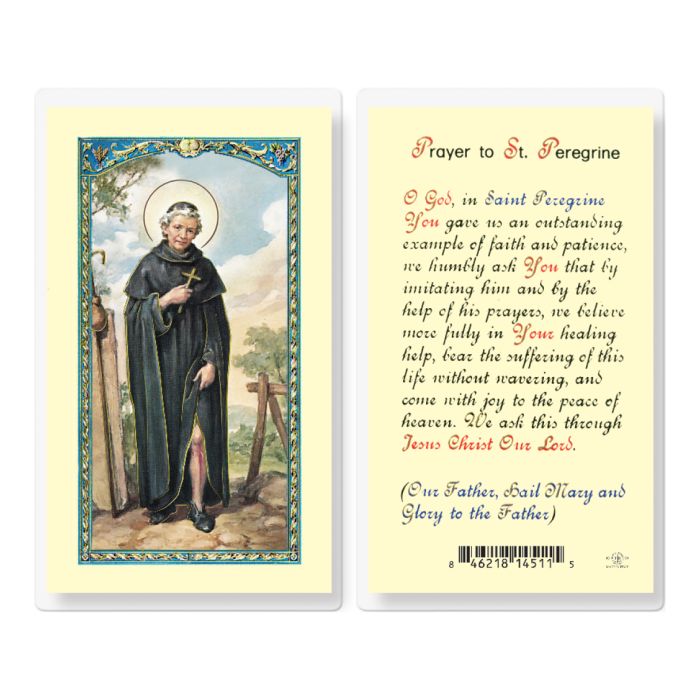 St. Peregrine Laminated Prayer Card