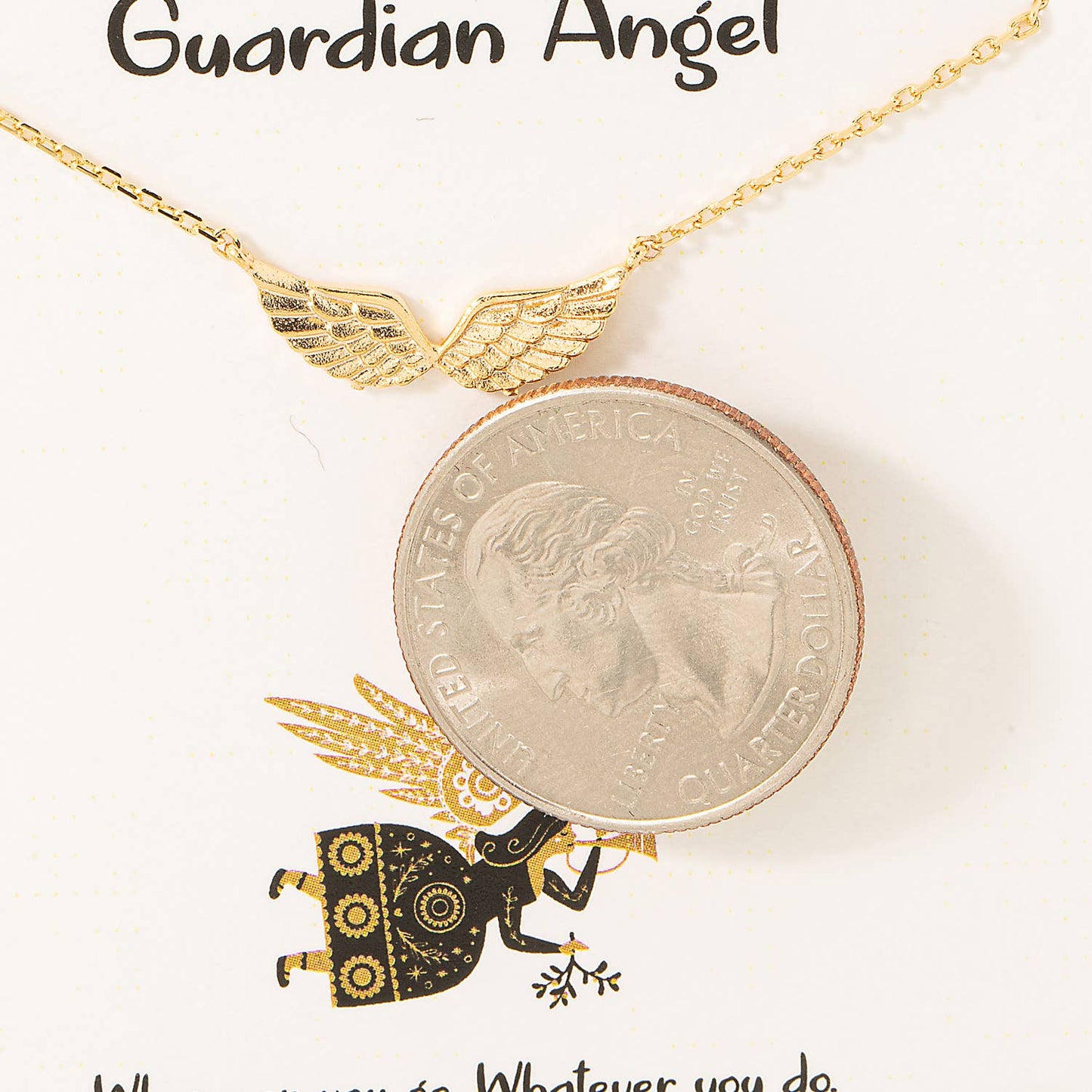 Guardian Angel Wings Pendant Necklace