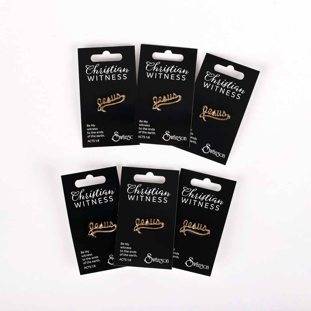 Lapel Pin Jesus Script Gold Color