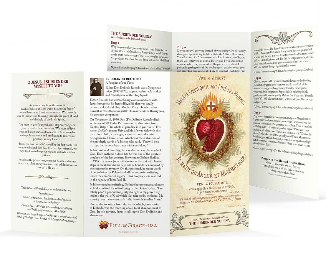 Surrender Novena Trifold Holy Card  (Standard Size)