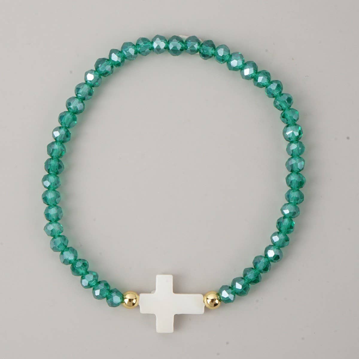 Colored Bead Cross Bracelet