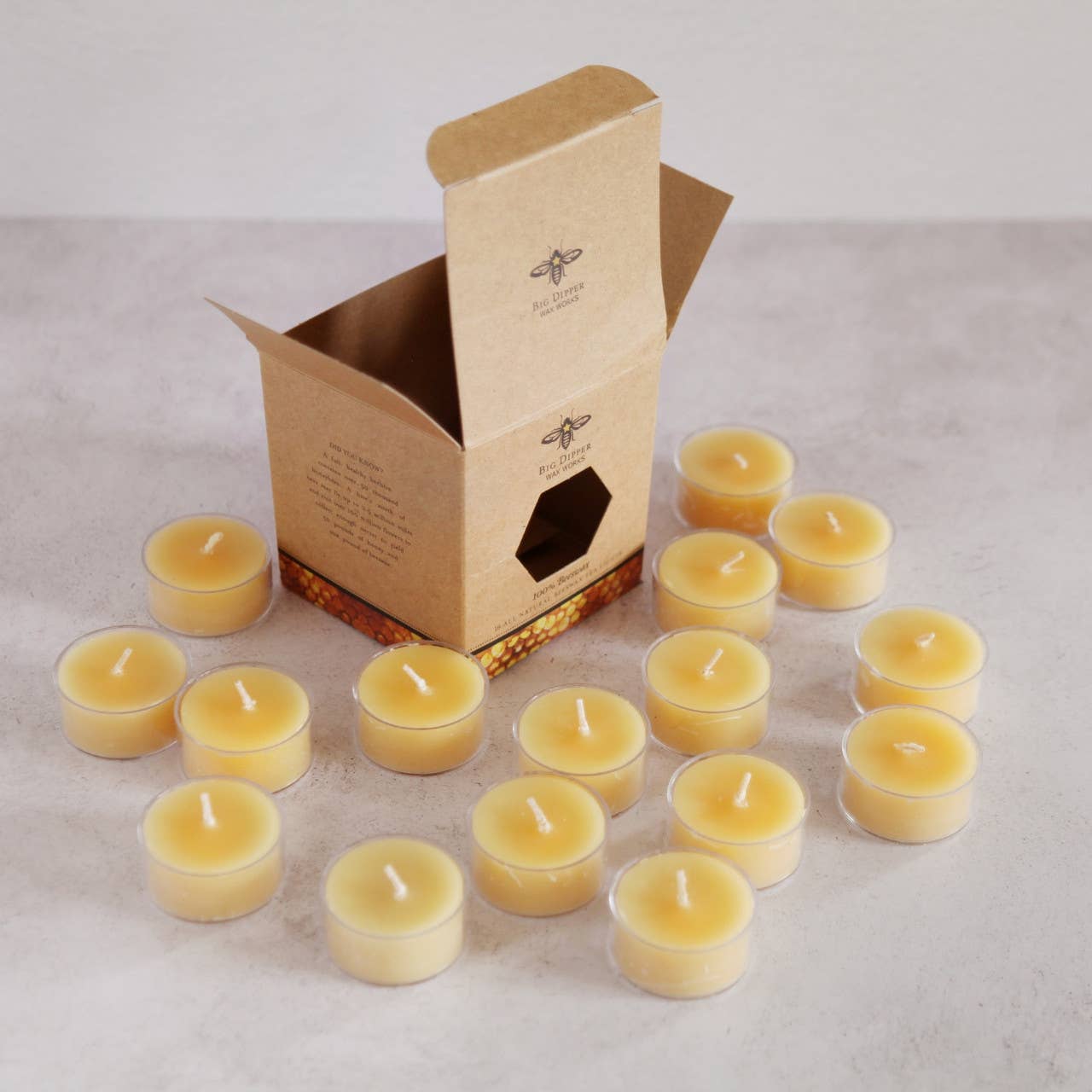 Pure Beeswax Tea Lights 16 Pack