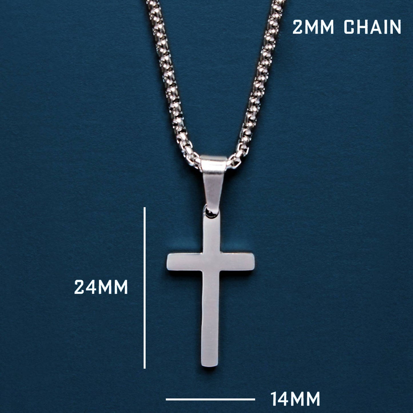 Medium Cross Stainless Steel Men's Necklace