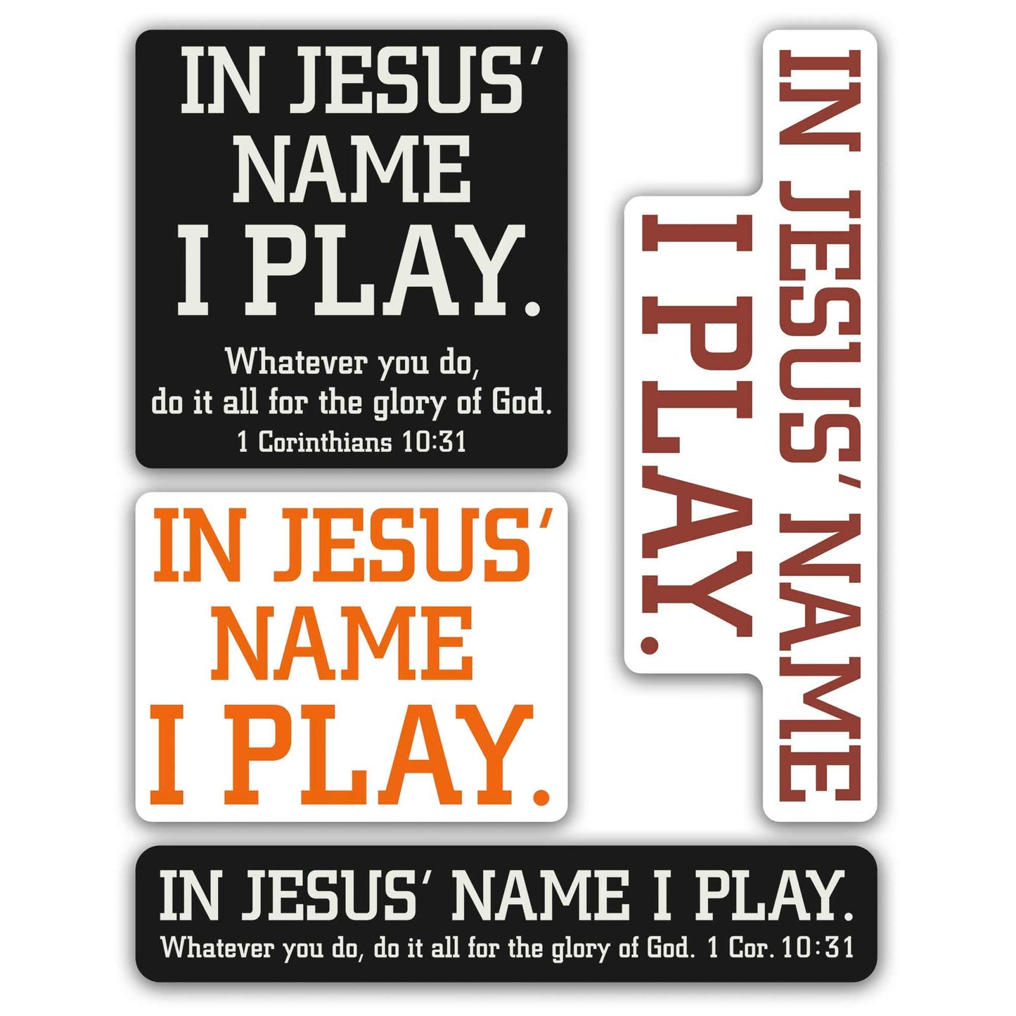 In Jesus Name I Play Sticker Assortment