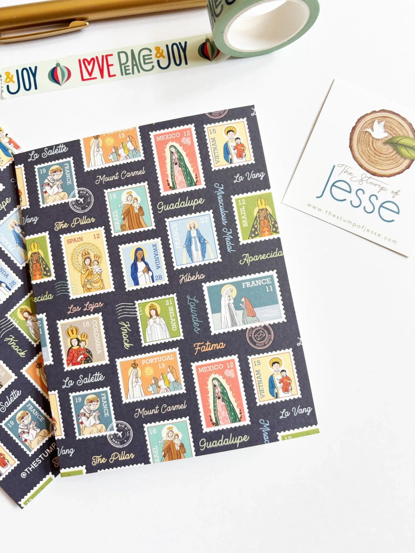 Ave Maria Post Navy Greeting Card I Catholic Gift & Card