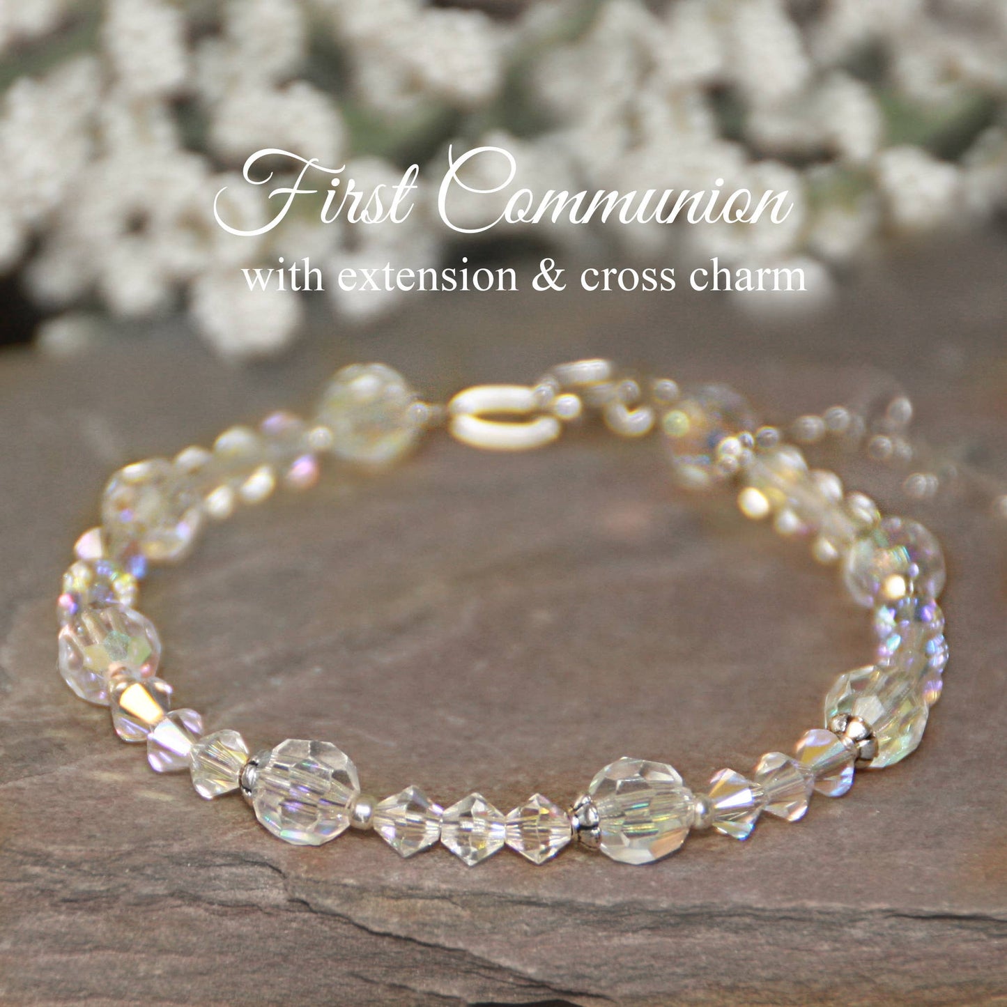 First Communion Crystal Bracelet