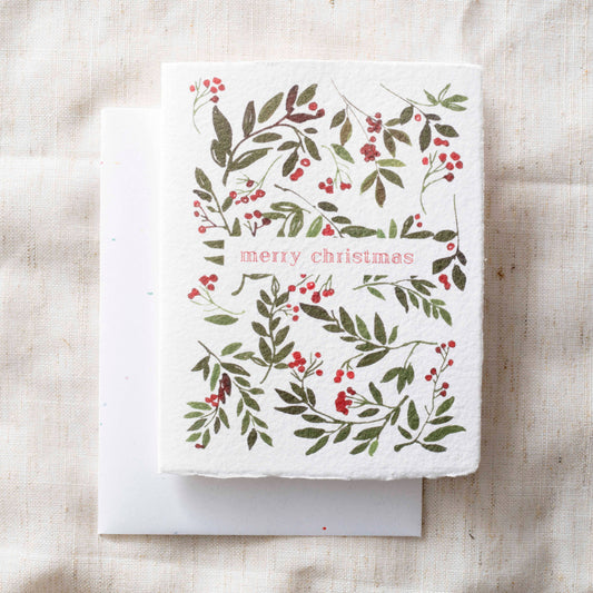 Merry Christmas | Berries Holiday Greeting Card
