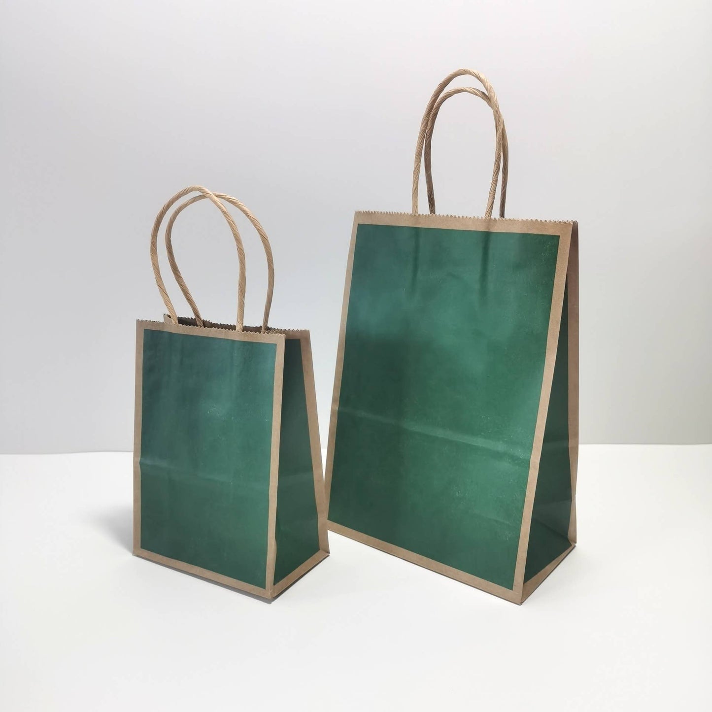 25pcs 6"x4"& 8"x6"&10.6"x8.3" Blue & Green paper gift bag