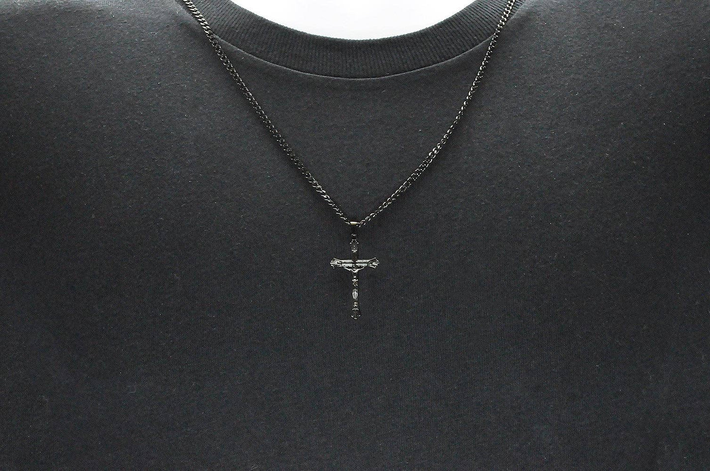 Men's Black S.Steel Crucifix Cross Pendant