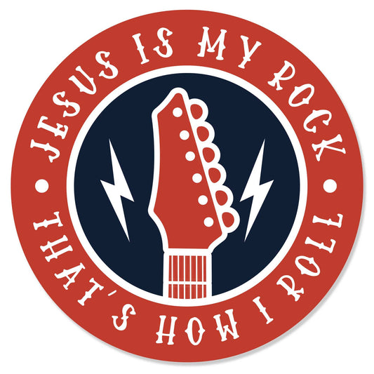 Jesus Is My Rock Guitar Sticker