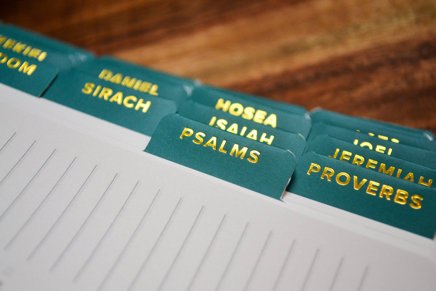 Emerald and Gold Catholic Bible Tabs